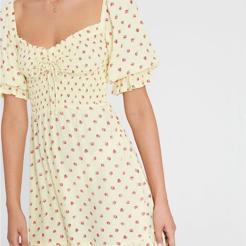 Faithfull The Brand Sage mini dress in Santa maria floral yellow